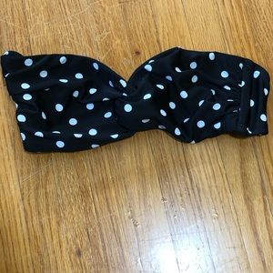 Strapless polka dot bikini top